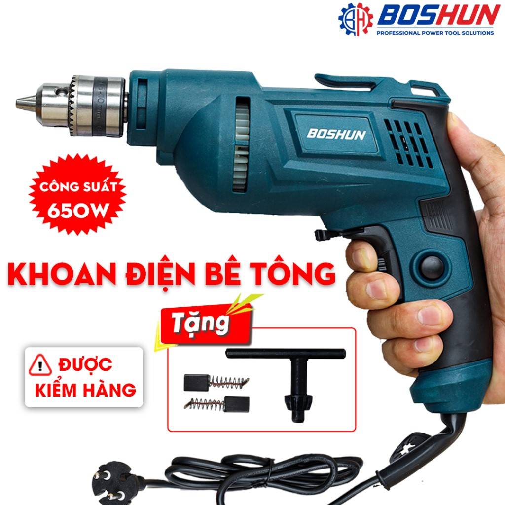 Máy khoan điện bê tông Boshun BS-ED650W, công suất 650W, 100% lõi đồng - image 1