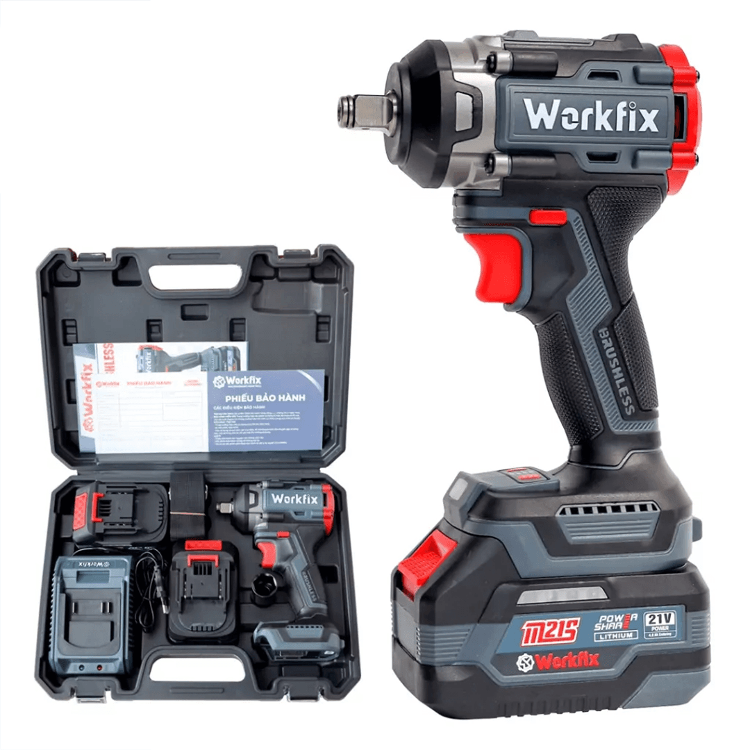 Máy siết bulong pin Workfix WF-IW550PRO (550N.m) - Mở ốc ô tô, xe máy — badge uy tín cửa hàng