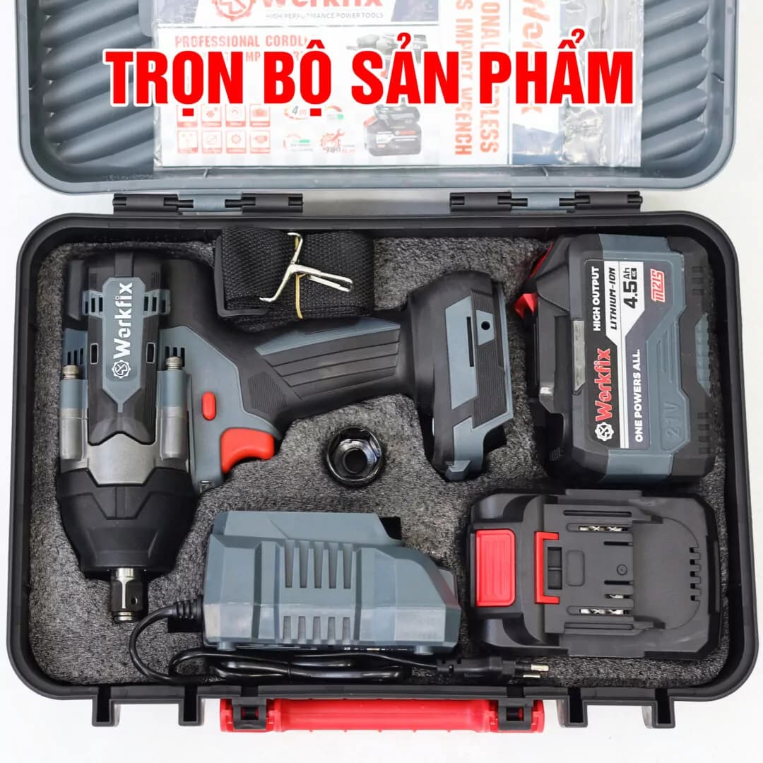 Máy siết bulong pin Workfix WF-IW780N (780N.m) - Đầu bulong 1/2 inch — Máy cực kì khỏe sử dụng động cơ 100% lõi đồng nguyên chất, k (1)