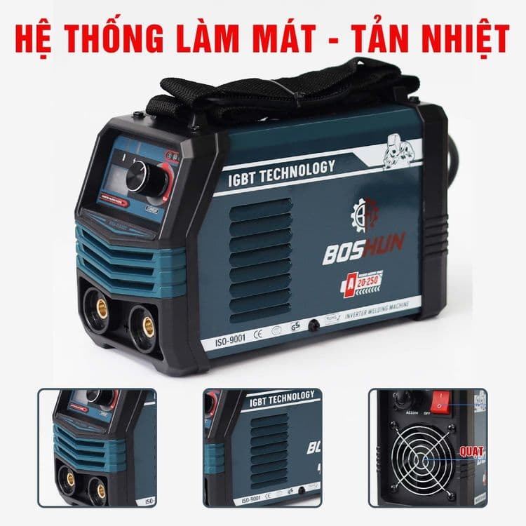 Máy Hàn Điện Mini Bossun BS-M250IGBT, Đa Năng Nhỏ Gọn Chất Lượng Cao, Dễ Dàng Mang Theo - Bảo hành chính hãng 12 Tháng — HỆ THỐNG LÀM MÁT