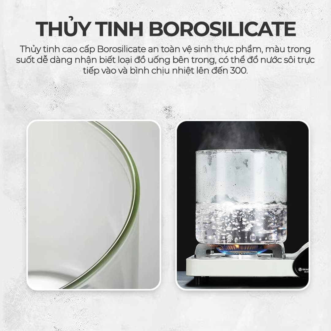 Bình thủy tinh chịu nhiệt cao cấp - Ngâm hoa quả - Detox - Bình Đựng Nước — THUỶ TINH CHỊU NHIỆT BOROSILICATE