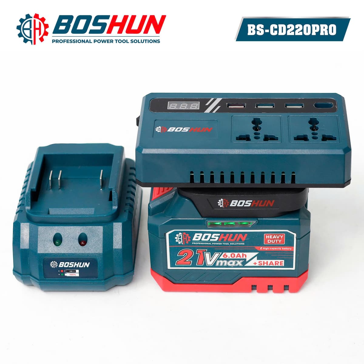 Bộ chuyển đổi nguồn điện Boshun BS-CD220PRO 2 phích, Bản nâng cấp 220V