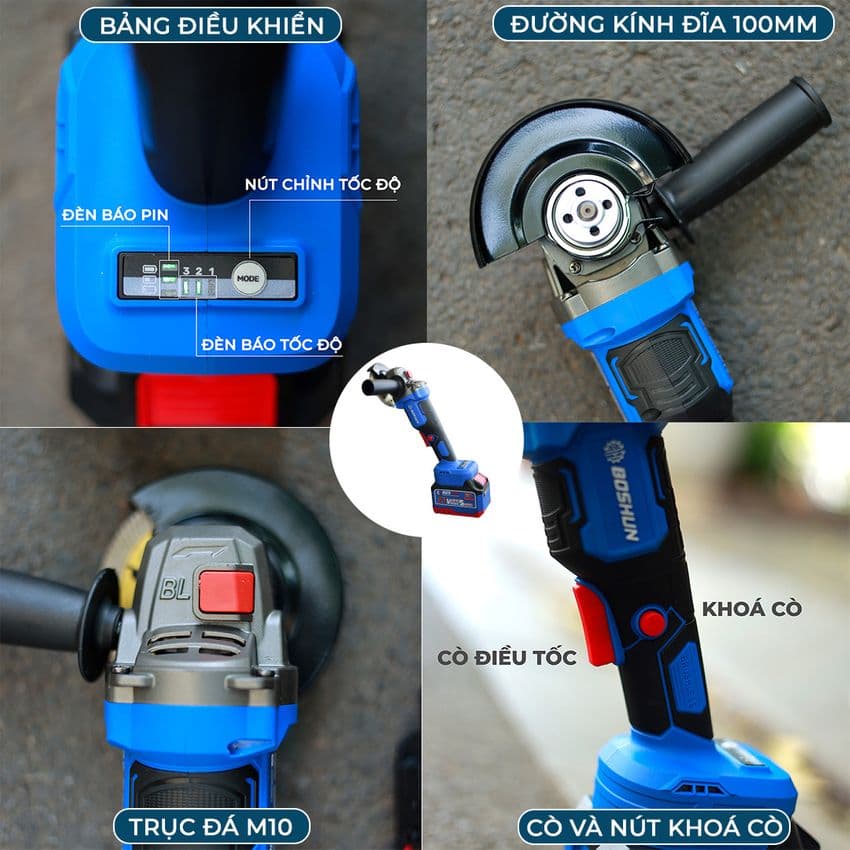 Combo Máy Siết Bulong Pin BOSHUN Tặng Máy Hàn BS-IW400N, Không Chổi Than, Đầu Bulong 2 in 1, Động Cơ Đồng — THIẾT KẾ TIỆN LỢI