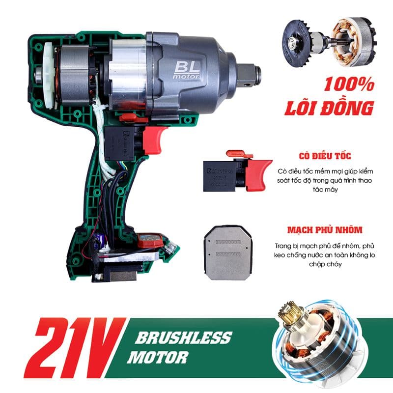 100% LÕI ĐỒNG-BRUSHLESS
