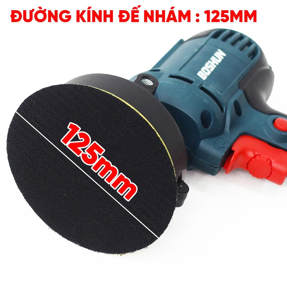 Máy đánh bóng cầm tay BOSHUN BS-GV6100 - Tặng phớt lông cừu và mút - Công suất 700W — ĐƯỜNG KÍNH 125MM