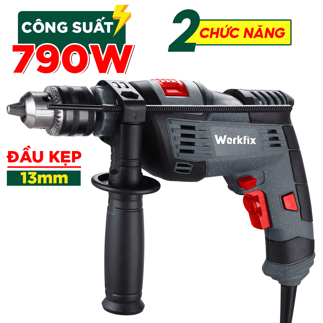 Máy khoan bê tông Workfix WF-ED790W, khoan 3 chức năng cực mạnh zMáy khoan bê tông Workfix WF-ED790W, khoan 3 chức năng cực mạnh z - image 1