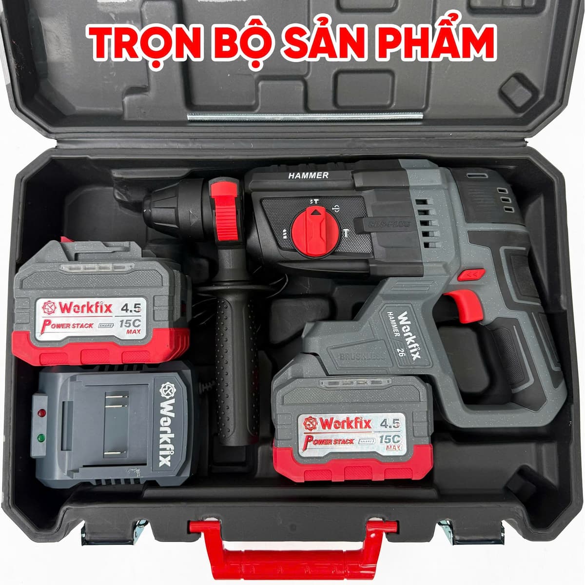 Máy khoan bê tông pin Workfix WF-2603CP, khoan 3 chức năng nhỏ gọn, pin cực xịn 4,5AH — MÁY KHOAN BÊ TÔNG 3 CHỨC NĂNG