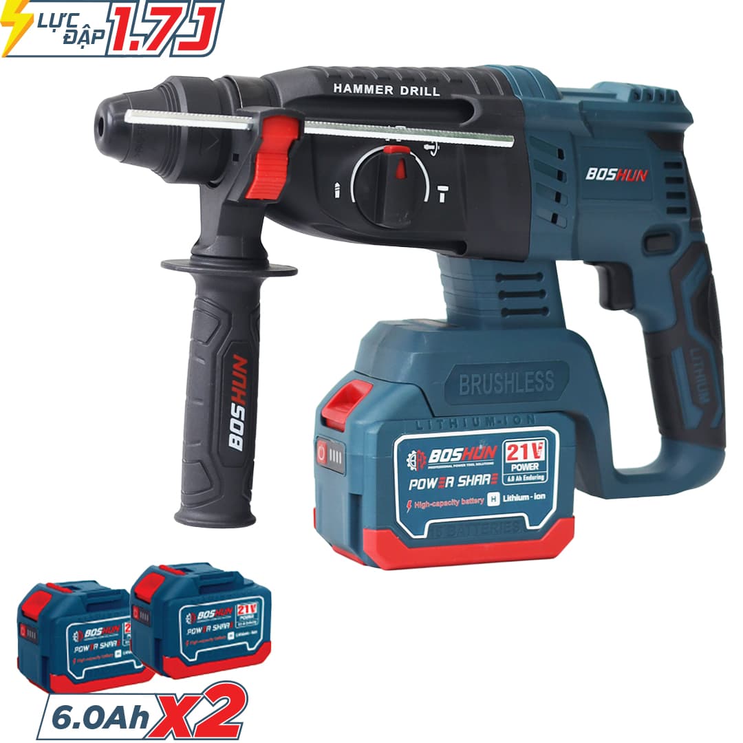 Máy Khoan Đục Bê Tông Bossun BS-R2803PRO, Không Chổi Than 3 Chức Năng (KHOAN -BÚA -ĐỤC), Khoan Đục Bê Tông Chuyên Dụng