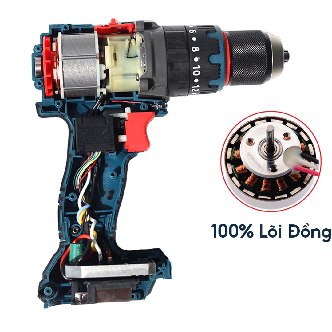 Máy Khoan Pin Bossun M21B-ID100N – Động Cơ Lõi Đồng, 3 Chức Năng, Pin 21V Dung Lượng Cao — 100% LÕI ĐỒNG