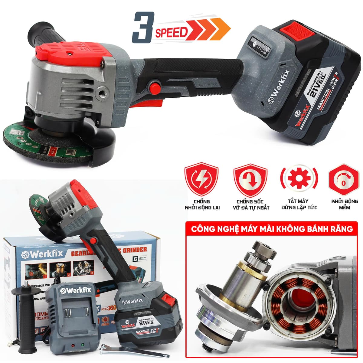 Máy mài Workfix WF-AG11000G - Chống lật cổ tay - image 1