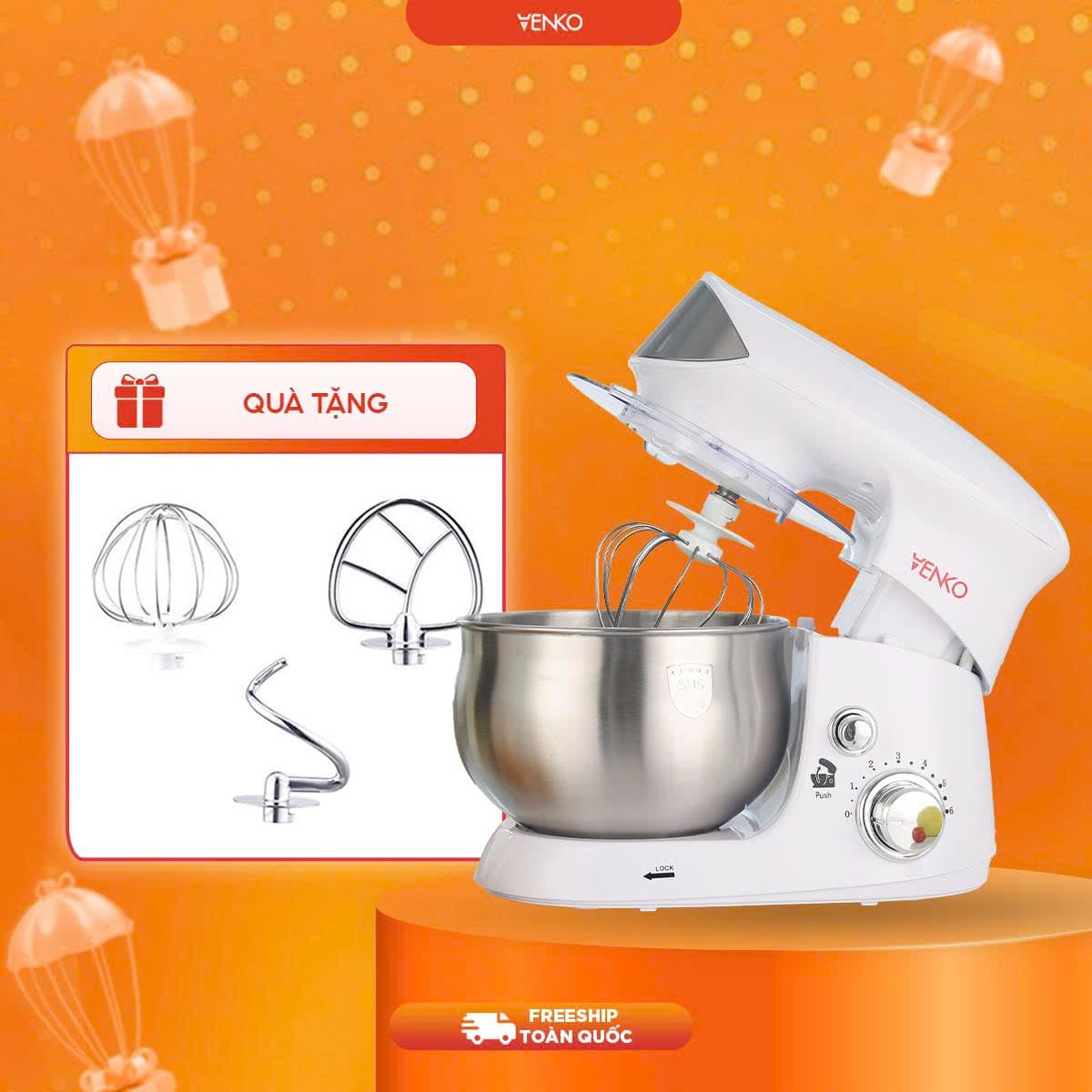 Máy Nhào Bột Venko Cỡ Lớn 3.5 Lít - Tặng Ngay 3 Đầu Trộn - Nhào Bột, Đánh Trứng, Quết Chả Giò - image 1
