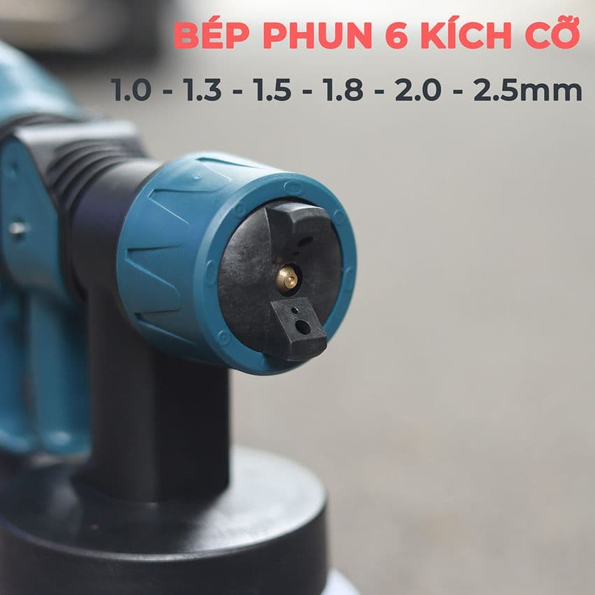 Máy phun sơn Boshun BS-SG800W, Phun nhanh gấp 5 lần cực mượt mịn, Công suất 800W, Bảo hành 12 tháng — BÉC PHUN CHỈNH 6 KÍCH THƯỚC