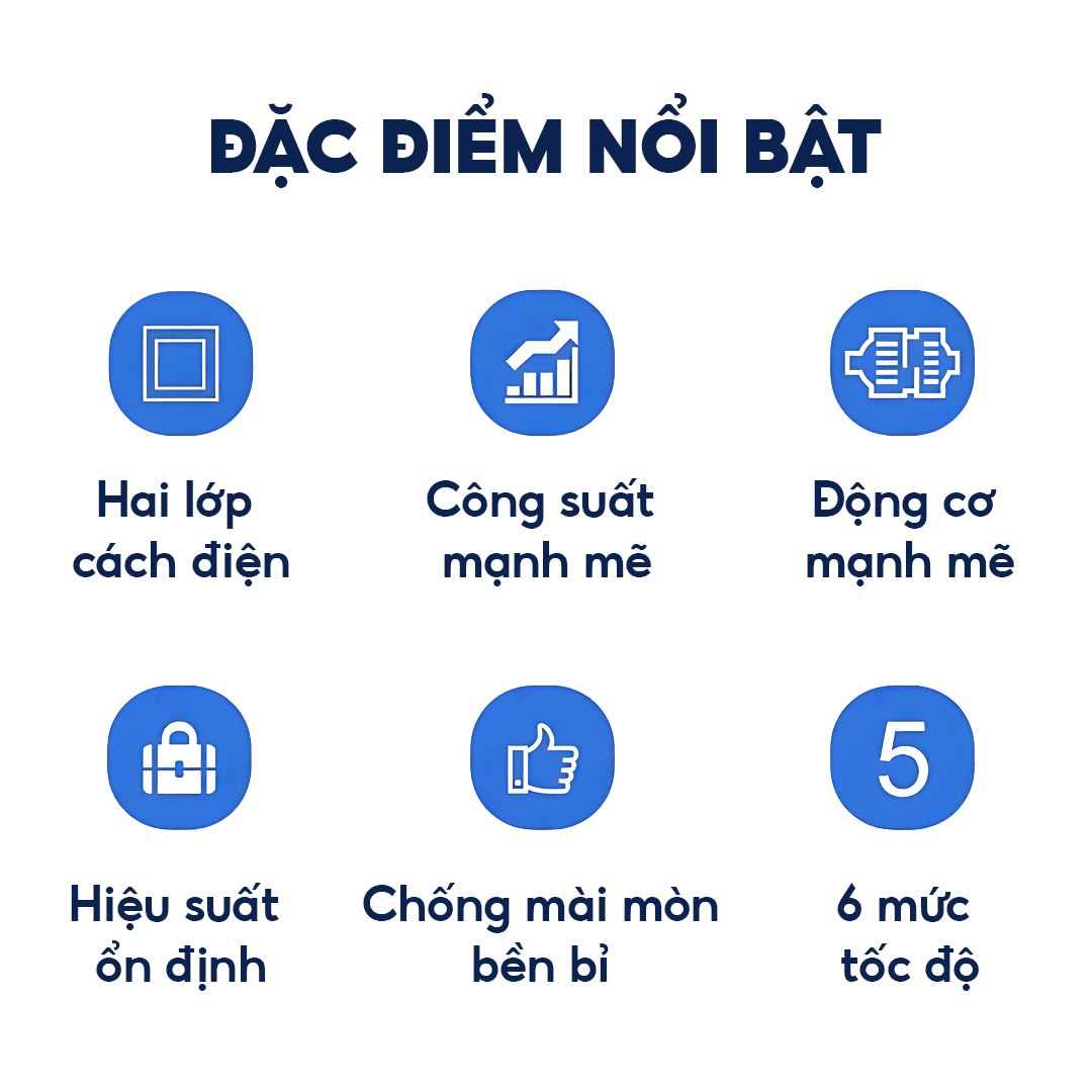 Máy thổi lá điện BOSSUN BS-TL3800W, Công suất 3800W, Dây điện dài 5m, 6 Tốc độ, Bảo hành 12 tháng — ĐẶC ĐIỂM NỔI BẬT