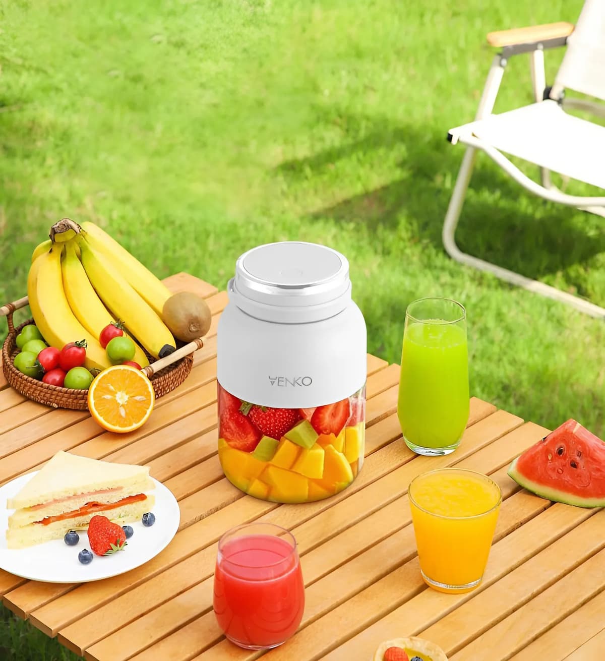 Máy xay sinh tố cầm tay Venko - Dung tích 1300ml - 02 Nắp tiện lợi - Pin 15000mAh - Bảo hành 12 tháng — Mô tả sản phẩm