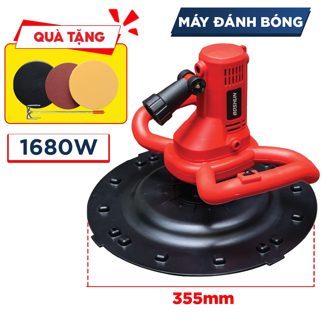 Máy Xoa Vữa Chát Tường BOSHUN BS-XV1680, Công Suất 1680W - 6 Tốc Độ - Xoa Vữa, Khuấy Sơn, Chà Nhám