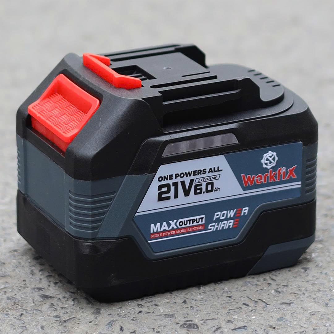 Pin 15 Cell WORKFIX WF-BK6000PLUS, Tặng sạc 2.0A, Mạch 6 mosfed, Dòng xả cao 10C — DUNG LƯỢNG PIN 15CELL, 6AH CỰC LỚN