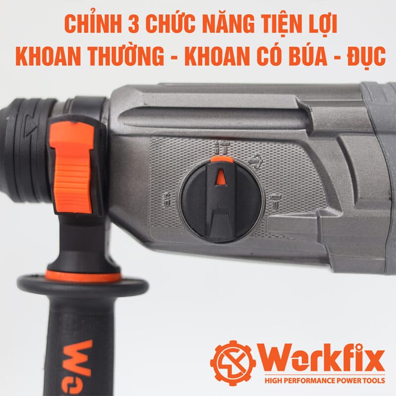 Máy khoan bê tông Workfix WF-BT1200AVT, khoan búa, khoan tường, đục. Máy khoan điện AVS — MÁY KHOAN BÊ TÔNG 3 CHỨC NĂNG