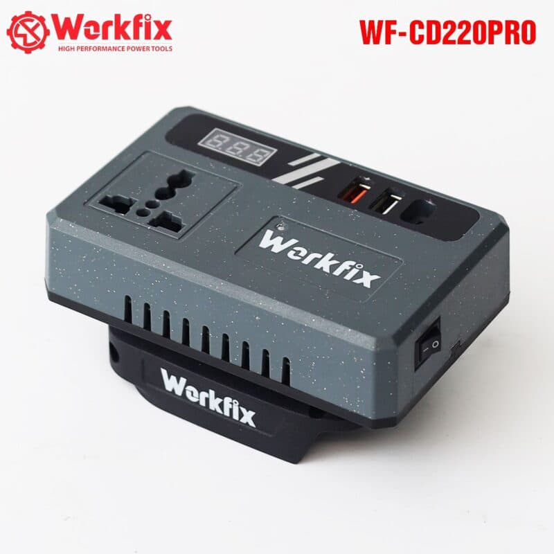 Bộ chuyển đổi nguồn nâng cấp 2 đèn Workfix WF-CD220PRO, Dùng cho đèn, quạt, ti vi, máy — BỘ ĐẾ CHUYỂN