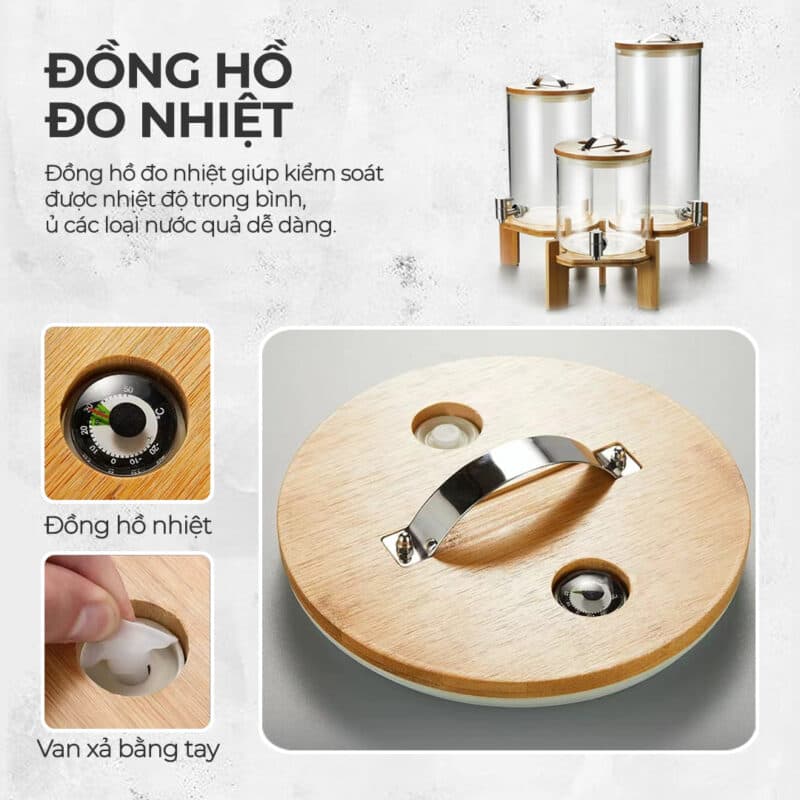 Bình thủy tinh chịu nhiệt cao cấp - Ngâm hoa quả - Detox - Bình Đựng Nước — CHI TIẾT BỘ PHẬN