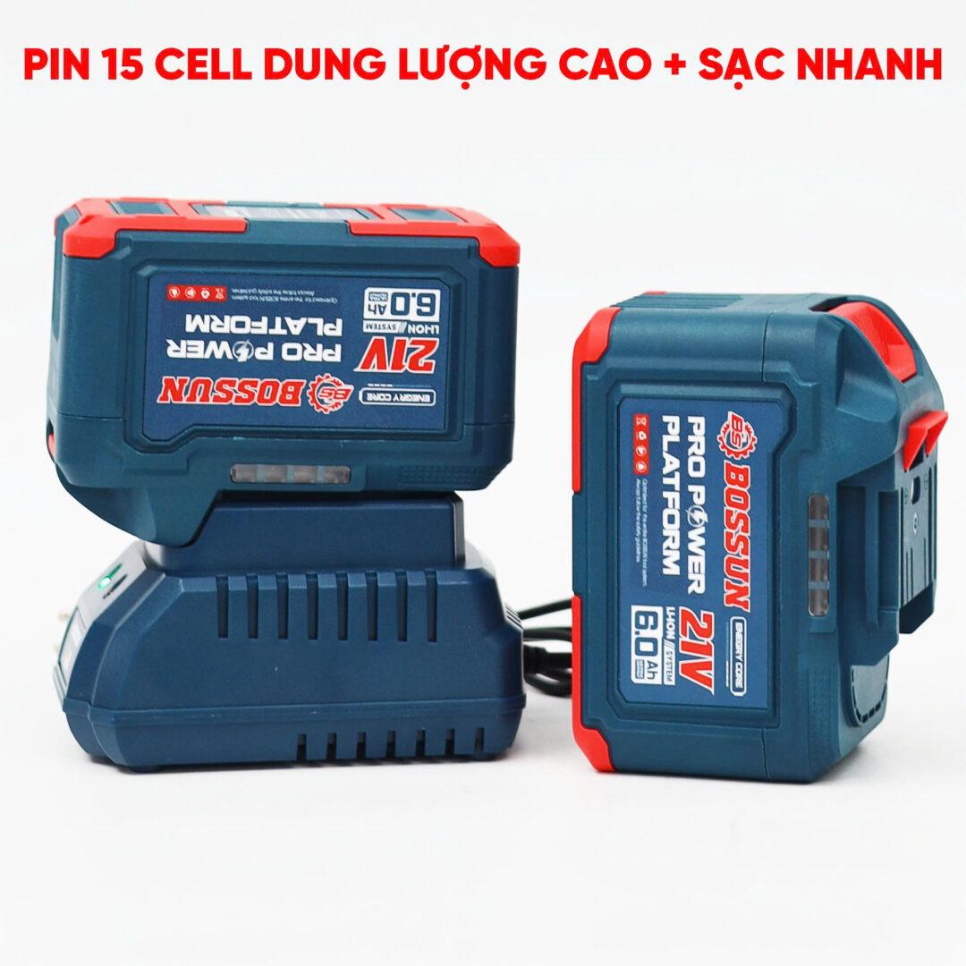Máy Siết Bulong BOSHUN BS-IW750N Lực siết 750N.m - Mở Ốc Ô Tô Tải Dễ Dàng - Bảo Hành Chính Hãng 12 Tháng — BỘ PIN SẠC 21V – 6AH