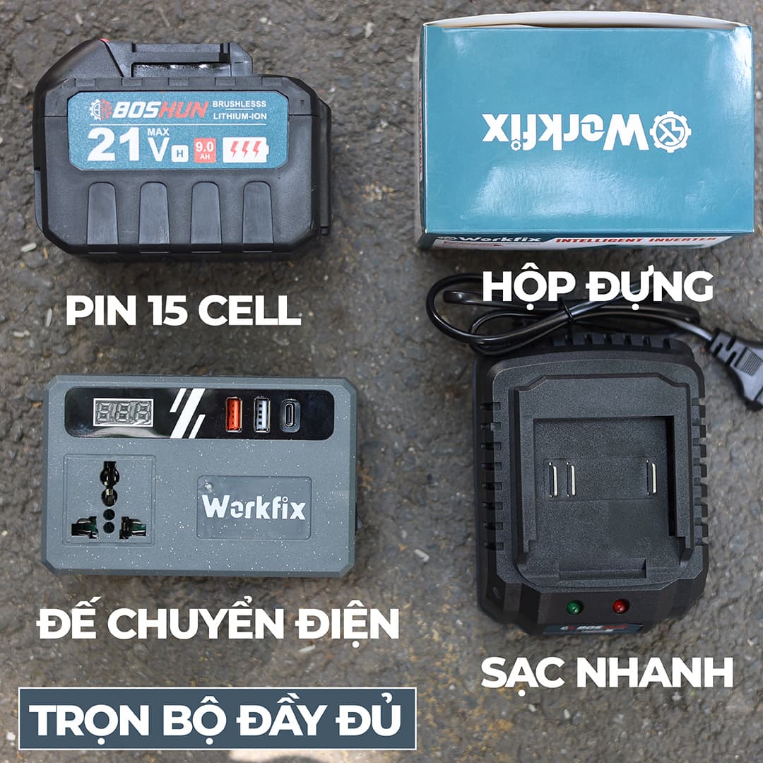 BỘ SẠC NHANH VÀ PIN 15 CELL
