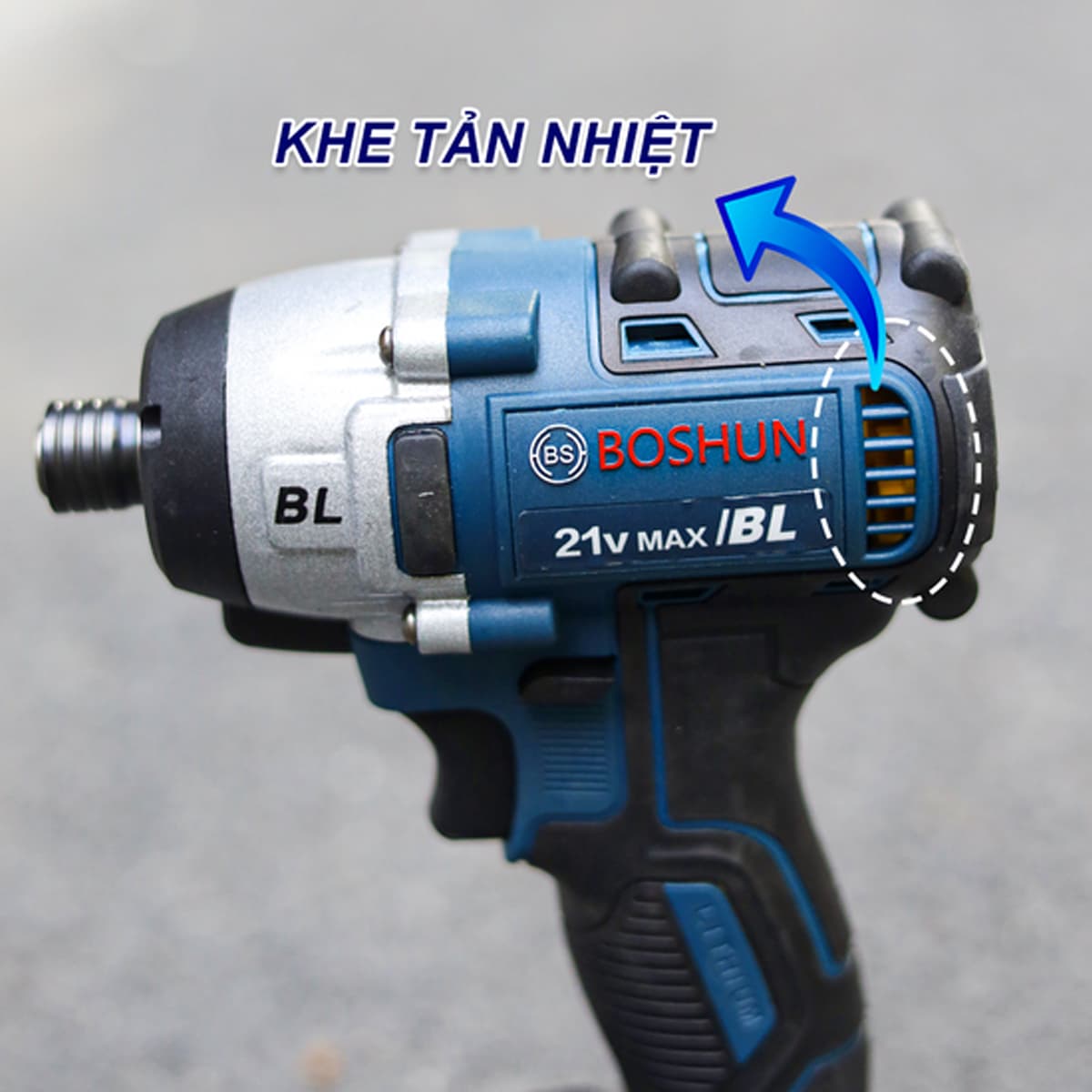 MÁY CHUYÊN VÍT DÙNG PIN BOSHUN BS-CV380NCP — - LÕI ĐỒNG 100%: Động cơ lõi đồng 100%, không chổi than, hoạt động bền bĩ - ĐIỀU TỐC – ĐẢO CHIỀU: Cò điều tốc, đảo chiều mượt mà, tránh kẹt cho mũi khoan (2)