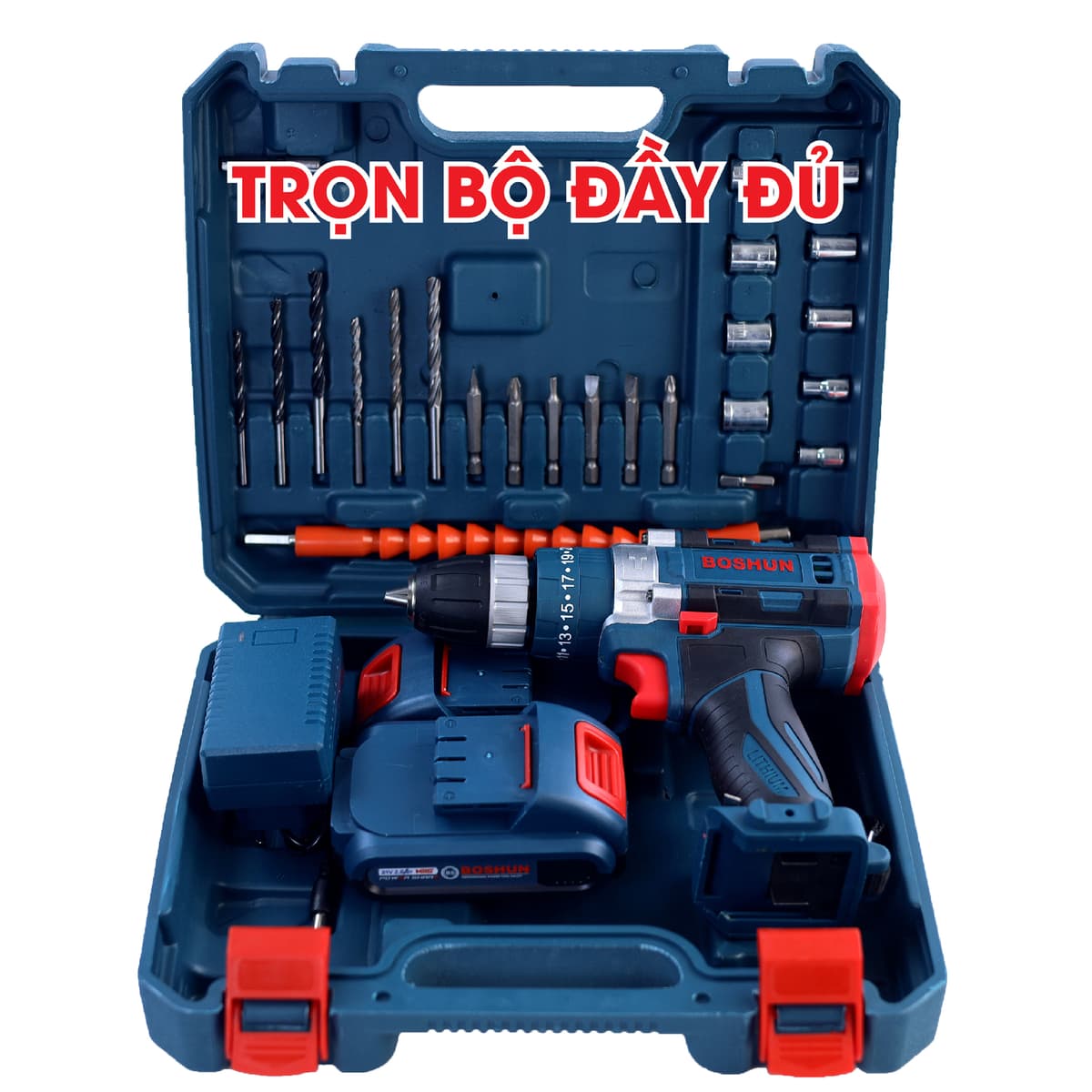 Máy khoan pin Boshun BS-ID2110 (Động cơ không chổi than Brushless) — Máy khoan BOSHUN sử dụng động cơ 100% lõi đồng không chổi than cao cấp, nhông kim loại giúp cho máy có thể hoạt động bền bỉ, tiêu hao ít năng lượng hơn. Bảng mạch để nhôm được phủ keo chống nước, đảm bảo cho các bác làm trong môi trường mưa, môi trường ẩm ướt mà không lo chập cháy (3)