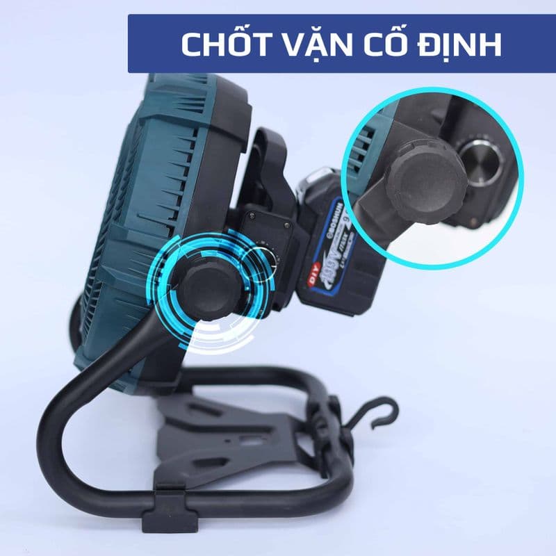Quạt tích điện pin Boshun BS-Q1202 (Chân pin M21) - Chỉnh tốc vô cấp — TAY CẦM