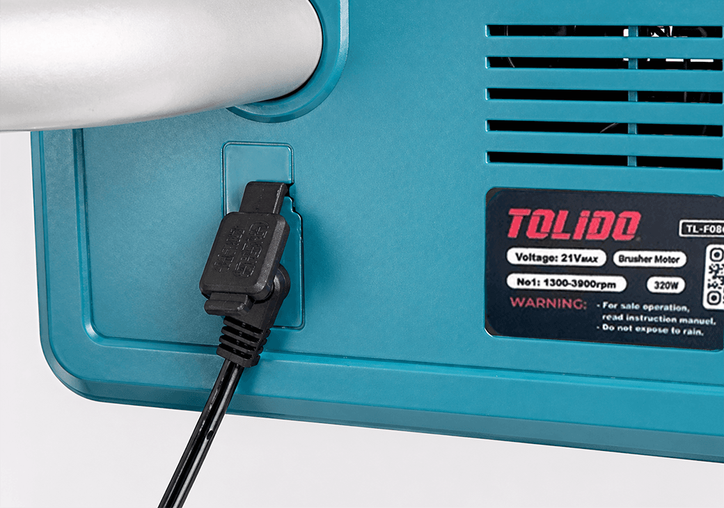 Quạt tích điện TOLIDO 21V, quạt dùng pin hoặc cắm điện, 3 cấp độ gió, chân pin phổ thông. — SỬ DỤNG PIN LITHIUM (2)