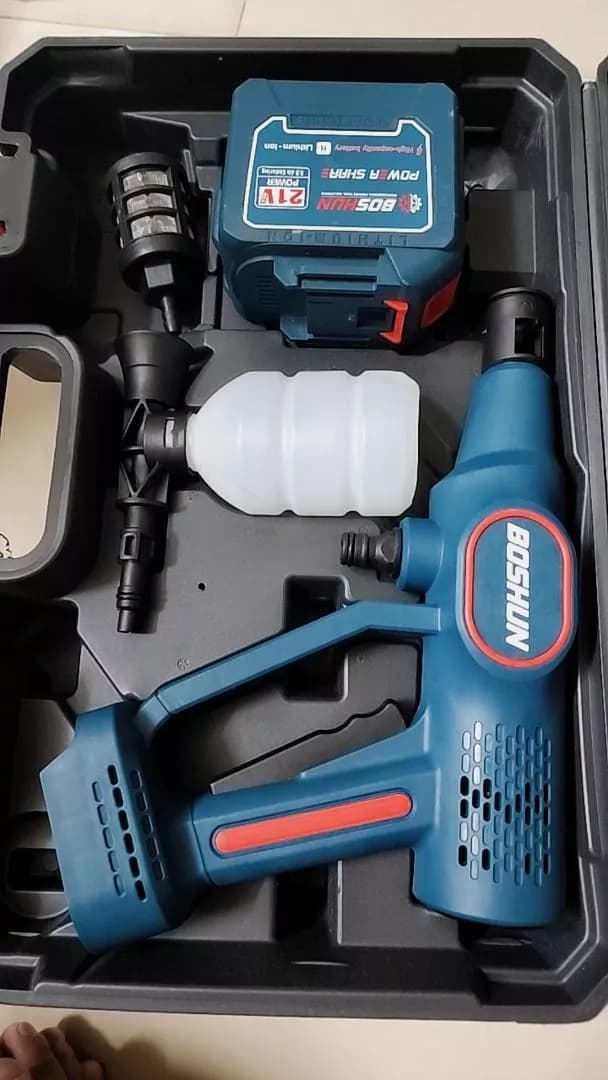Máy rửa xe pin Boshun BS-PW2136BL (24 Bar) - Kèm 2 pin 10 Cell — ảnh đánh giá khách hàng 1