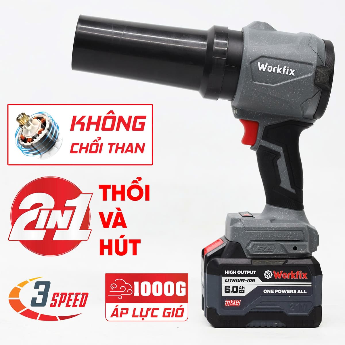 Máy thổi phản lực WF-PL1000G - Vừa thổi vừa hút - Động cơ từ