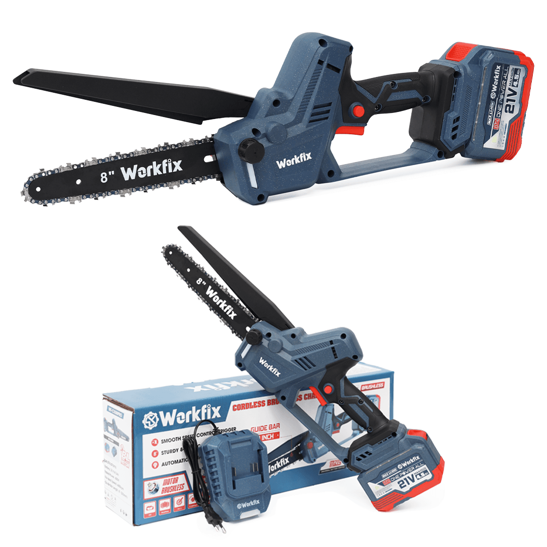 Máy cưa xích Workfix WF-CS0802PRO, 8inch, Không chổi than, Tra nhớt tự động