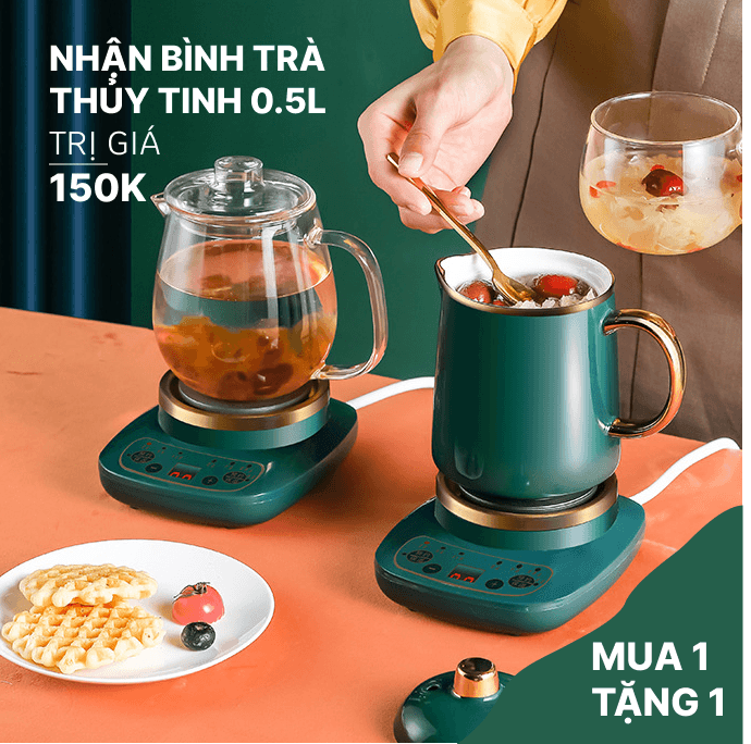 Cốc hầm, Cốc chưng yến Venko VK-CH568 đa năng cao cấp - Kèm đế điện - Nấu cháo, pha trà, cafe, sữa - Tặng kèm bộ bình trà hoặc bát thìa - Bảo hành 12 tháng — TẶNG NGAY BÌNH TRÀ CAO CẤP