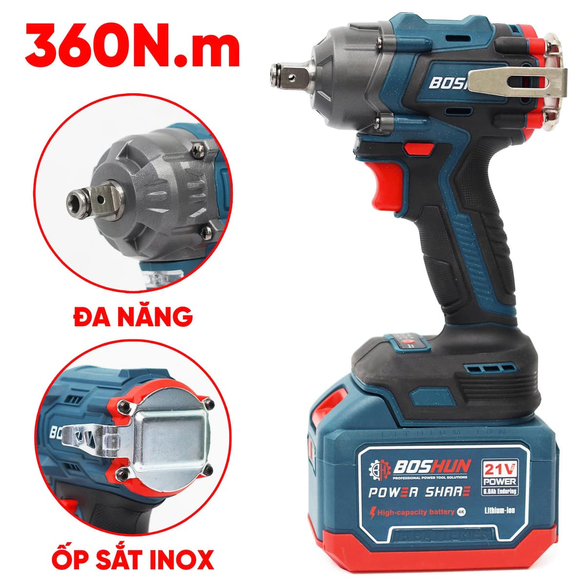 Combo 3in1 Mài, Khoan, Siết Bulong Pin Boshun BS-CB03PCS — MÁY SIẾT BULONG ĐA NĂNG