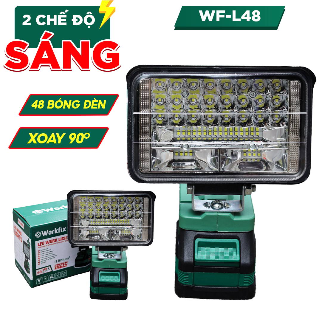 Đèn Led 48 bóng 72w Workfix WF-L48, dùng liên tục 12 tiếng, chân pin phổ thông, lõi đồng 100% - image 1