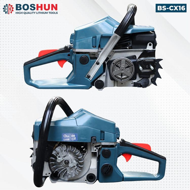 Máy cưa xăng 58CC BOSHUN BS-CX16, Lam xích dài 16INCH, Bơm nhớt tự động - Động cơ xăng 2 thì mạnh mẽ — ĐỘNG CƠ 2 THÌ