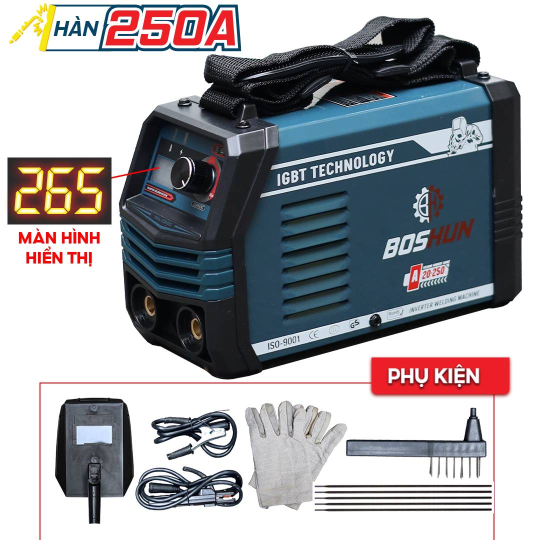 Máy hàn điện mini Boshun BS-M250IGBT, đa năng nhỏ gọn chất lượng cao, dễ dàng mang theo, chính hãng - image 1