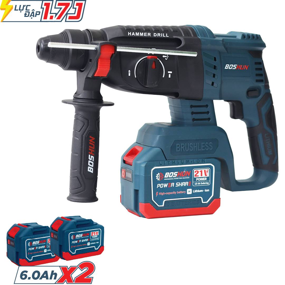 Máy khoan đục bê tông Boshun BS-R2803PRO, không chổi than 3 chức năng (khoan, búa, đục), khoan đục bê tông chuyên dụng - image 1