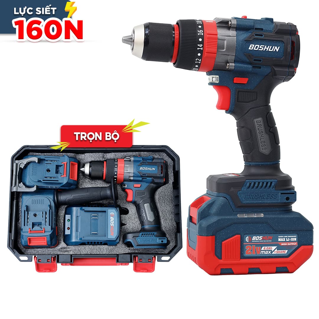Máy khoan pin Boshun BS-ID160PRO (160N.m) - Chống lật cổ tay - image 1
