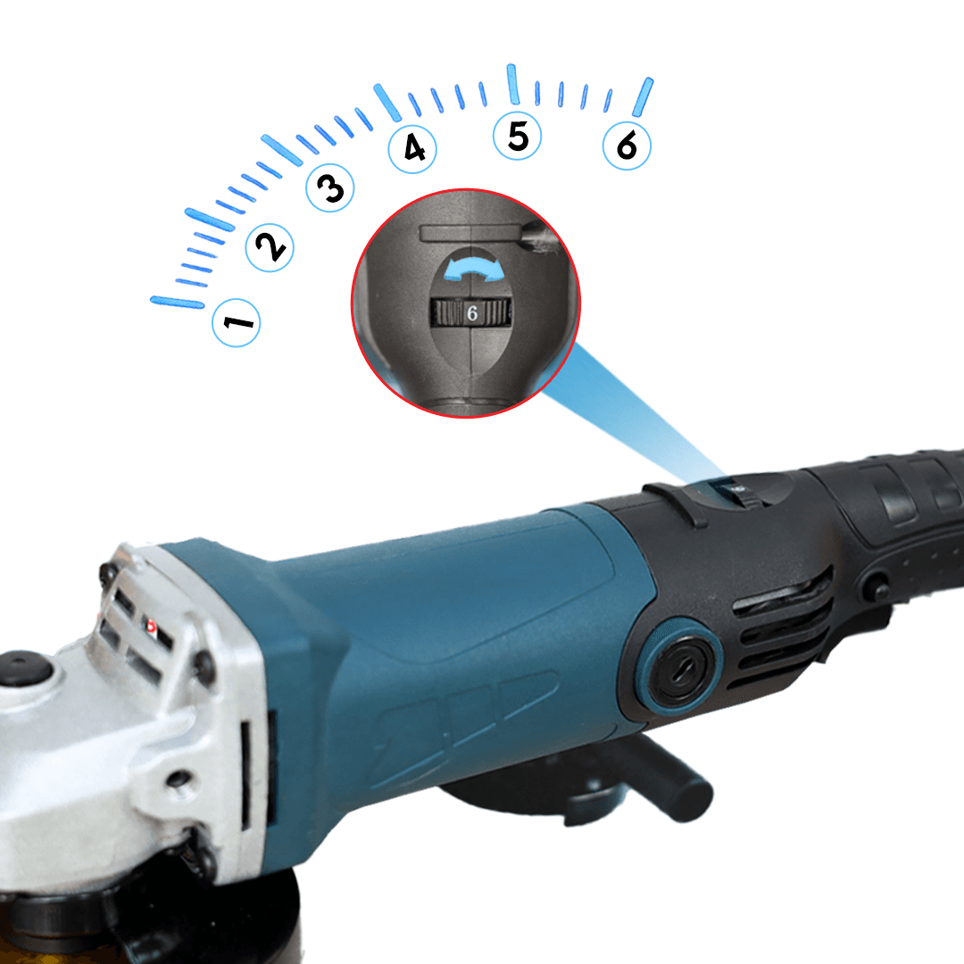 Máy mài điện Boshun BS-AG950W - Công suất 950W - Tặng bộ chổi than, tay cầm phụ — 6 CẤP TỐC ĐỘ