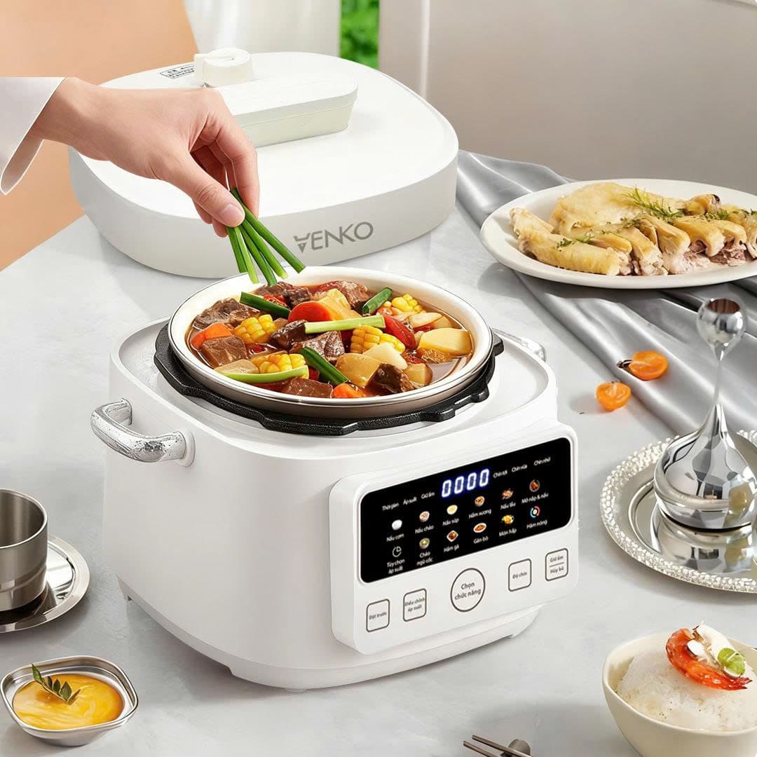 Nồi Áp Suất Venko VKP-4L10 - Dung Tích 4L - Công suất 1300W - Tích Hợp Đa Chức Năng