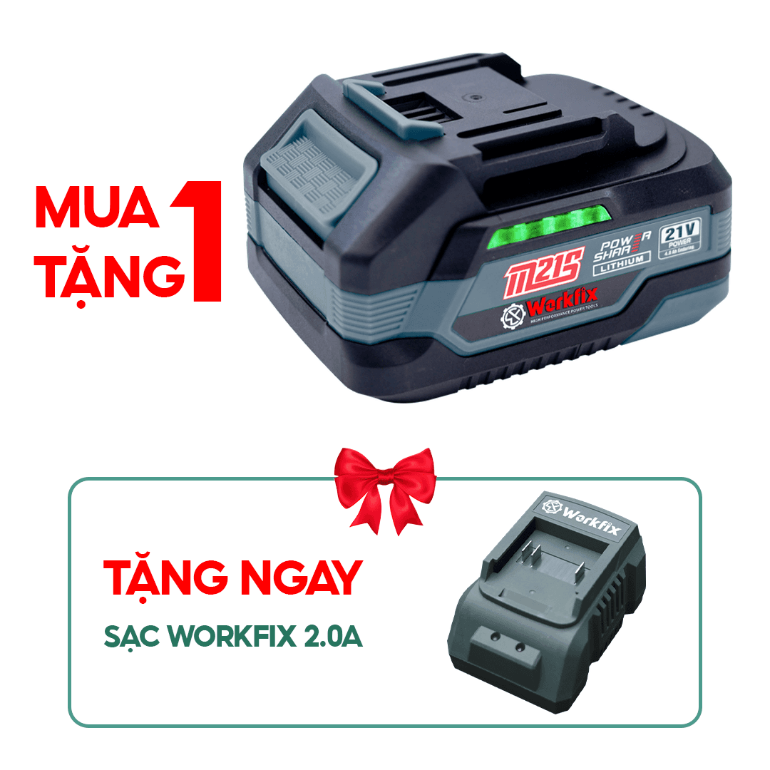Pin WORKFIX WF-BK4000PLUS 10 Cell Mạch 4 mosfed, Vỏ chống cháy nổ, Đèn báo pin, Dòng xả cao, Bảo hành 12 tháng - image 1