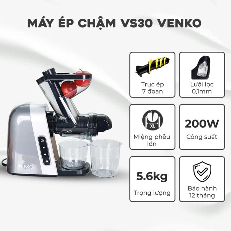Máy Ép Venko - Máy Ép Chậm Trục Ngang Venko VS30 — TRỌN BỘ SẢN PHẨM