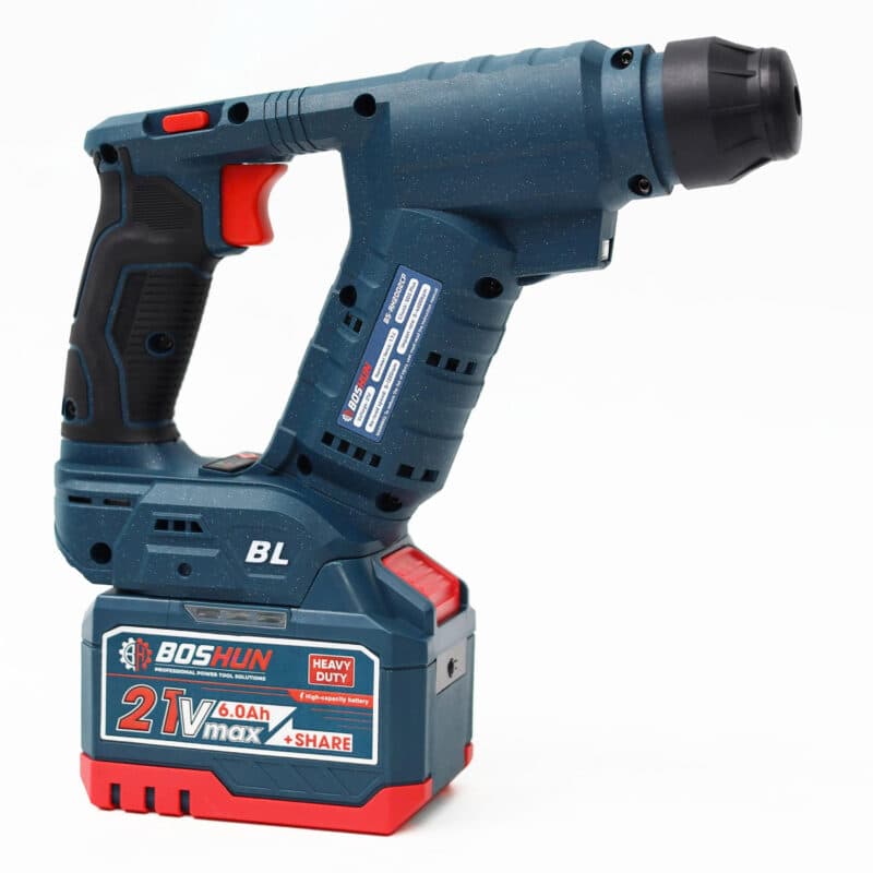 Máy khoan bê tông pin nhỏ gọn BOSHUN BS-RH2002CP , 3 Tốc độ, Lực đập 1.7J - Khoan thường, Khoan búa — BỘ PIN SẠC NHANH 21V