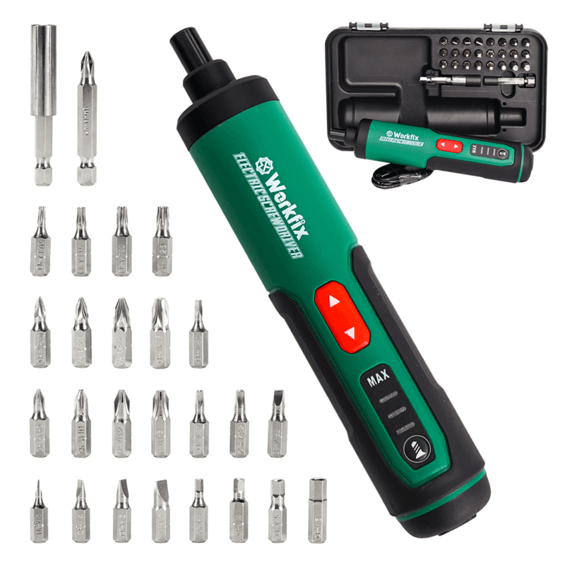 Máy Vặn Vít Mini WORKFIX WF-SD0405, Động cơ Không chổi than, 3 Tốc độ, Lực siết 5Nm, Tặng kèm 26 phụ kiện đa năng — Mô tả sản phẩm