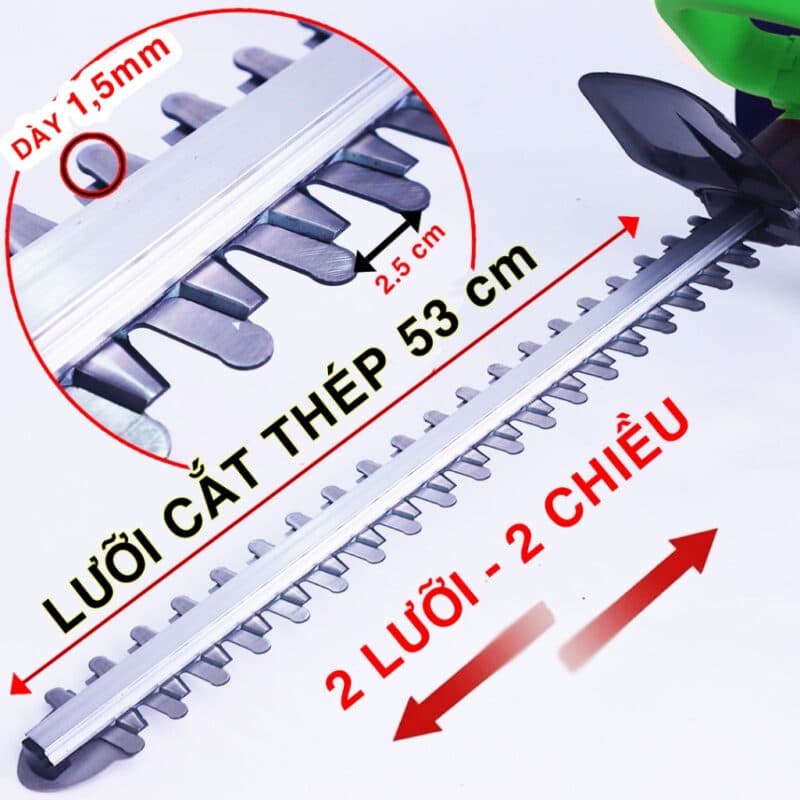 Máy Cắt Tỉa Hàng Rào, Cây Cảnh WORKFIX WF-HT560BL Không Chổi Than Lõi Đồng 100% - Công suất 3000W Chính Hãng — LƯỠI CẮT THÉP CARBON