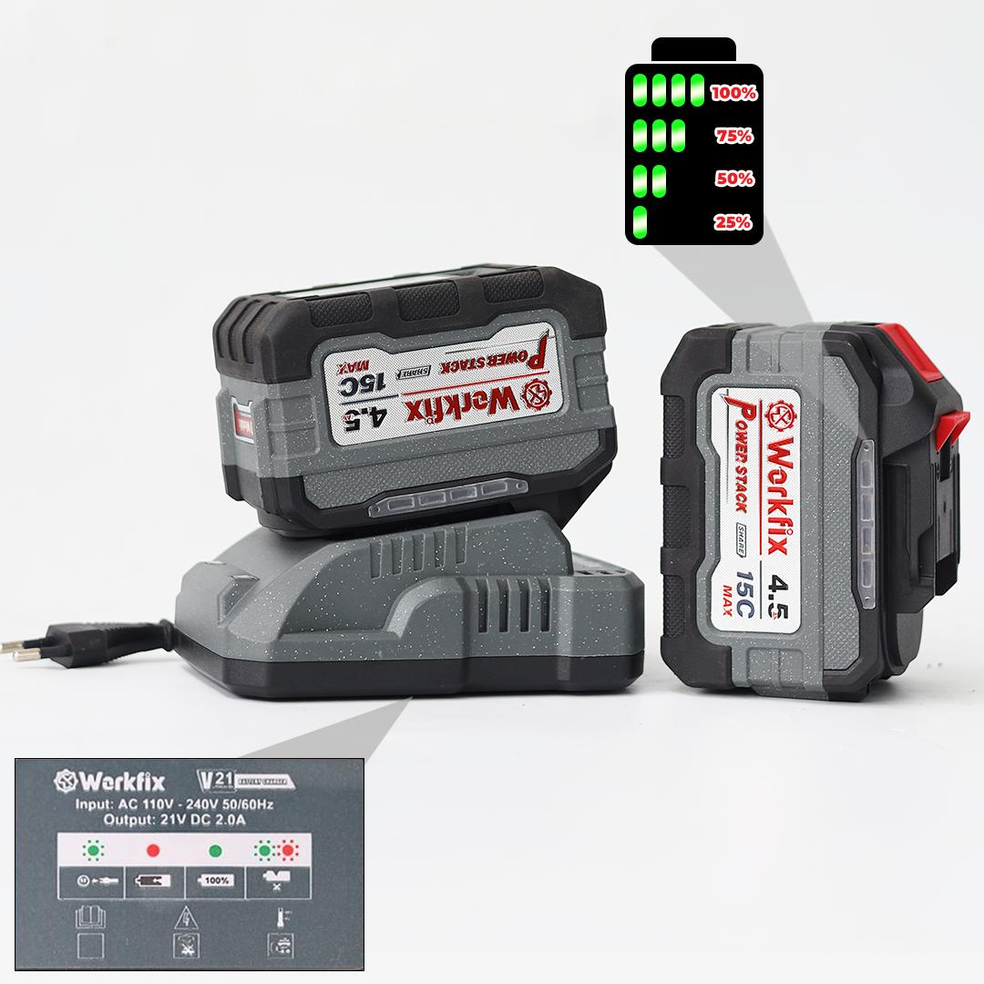 Máy mài pin WORKFIX WF-AG9000ATC có Anti-Kick Back, Không chổi than, 3 Tốc độ, 5 Tính năng an toàn — CHI TIẾT MÁY MÀI