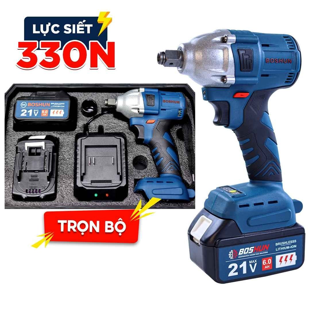 Máy siết bulong pin Boshun BS-IW330N (330N.m) - Chân pin phổ thông M21