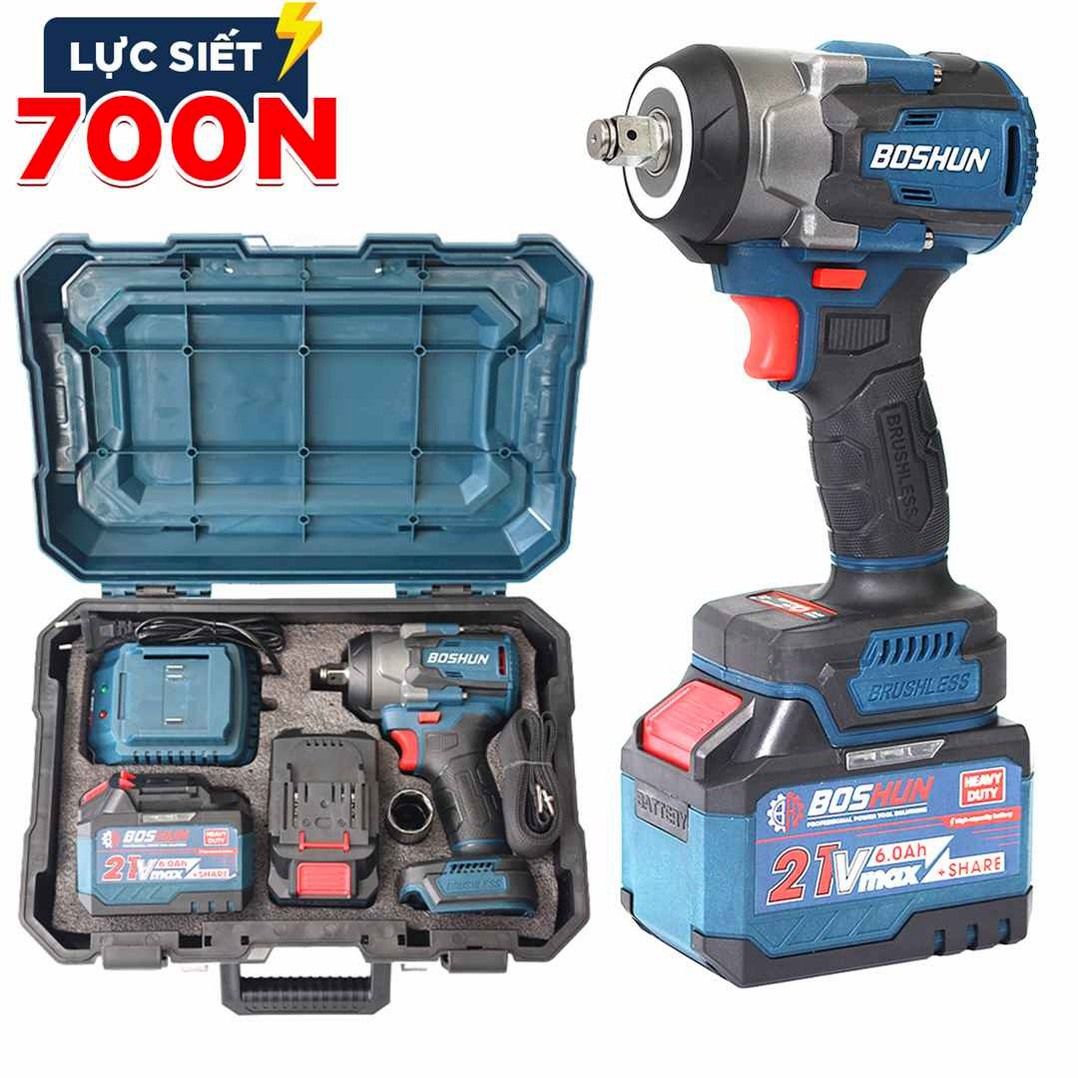 Máy siết bulong pin Boshun BS-IW700N (700N.m) - Mở ốc ô tô, xe tải