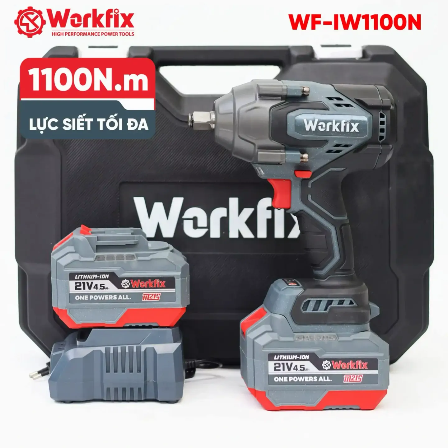 Máy siết bulong pin Workfix WF-IW1100N (1100N.m) - Mở vặn ốc xe tải